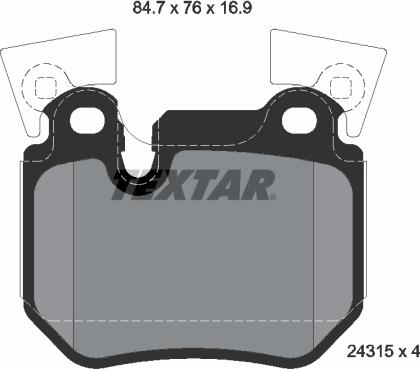 Textar 2431501 - Komplet Pločica, disk-kočnica www.molydon.hr