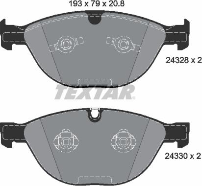 Textar 2432801 - Komplet Pločica, disk-kočnica www.molydon.hr