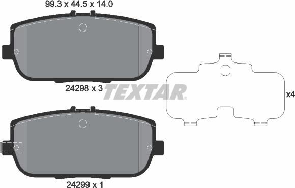 Textar 2429801 - Komplet Pločica, disk-kočnica www.molydon.hr