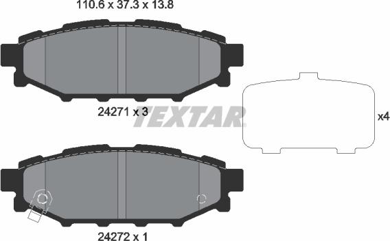 Textar 2427101 - Komplet Pločica, disk-kočnica www.molydon.hr