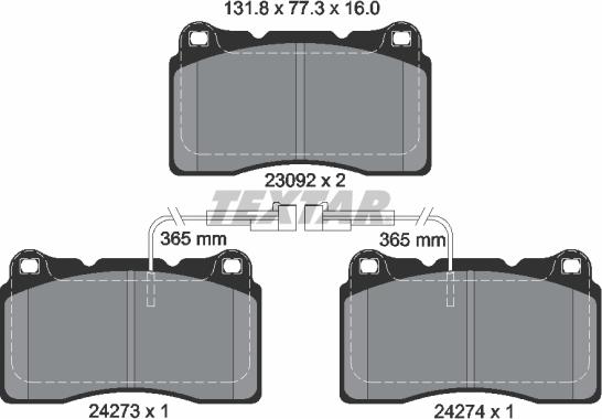 Textar 2427301 - Komplet Pločica, disk-kočnica www.molydon.hr