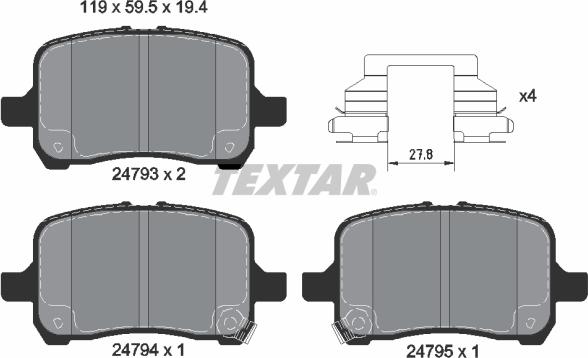 Textar 2479301 - Komplet Pločica, disk-kočnica www.molydon.hr