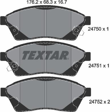 Textar 2475001 - Komplet Pločica, disk-kočnica www.molydon.hr