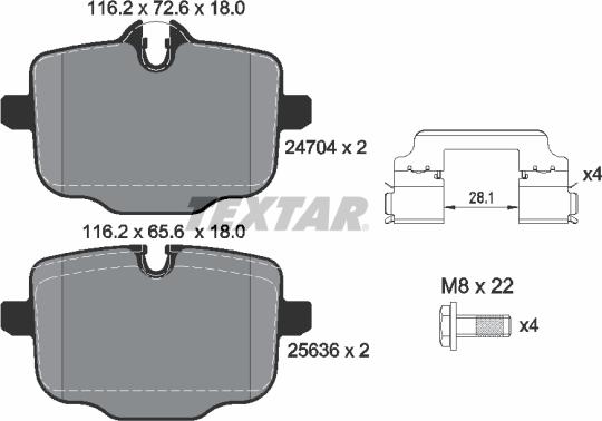 Textar 2470401 - Komplet Pločica, disk-kočnica www.molydon.hr