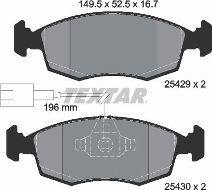 Textar 2542901 - Komplet Pločica, disk-kočnica www.molydon.hr