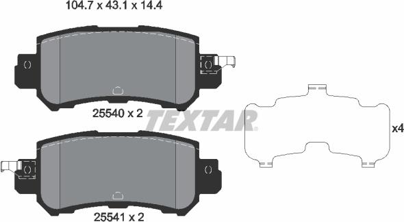 Textar 2554001 - Komplet Pločica, disk-kočnica www.molydon.hr