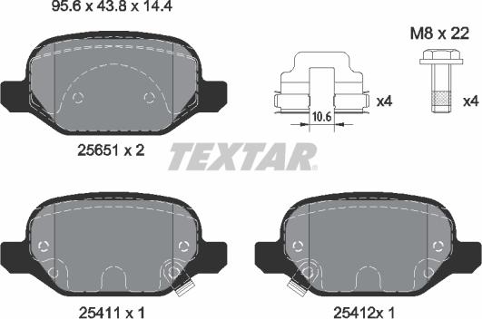 Textar 2565101 - Komplet Pločica, disk-kočnica www.molydon.hr