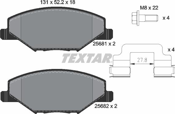 Textar 2568101 - Komplet Pločica, disk-kočnica www.molydon.hr