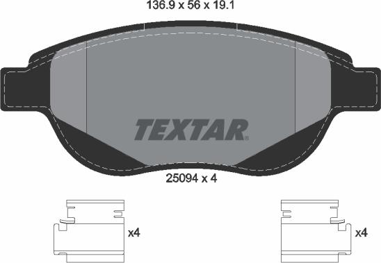 Textar 2509401 - Komplet Pločica, disk-kočnica www.molydon.hr