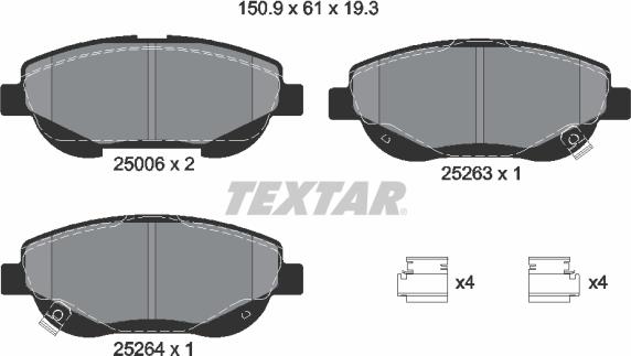 Textar 2500601 - Komplet Pločica, disk-kočnica www.molydon.hr