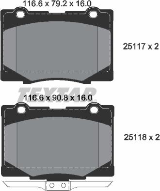 Textar 2511701 - Komplet Pločica, disk-kočnica www.molydon.hr