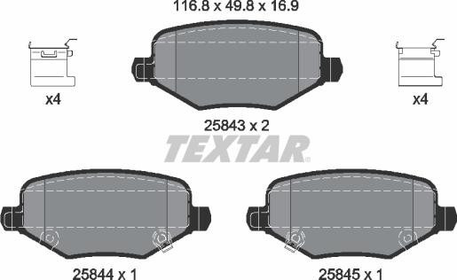 Textar 2584301 - Komplet Pločica, disk-kočnica www.molydon.hr