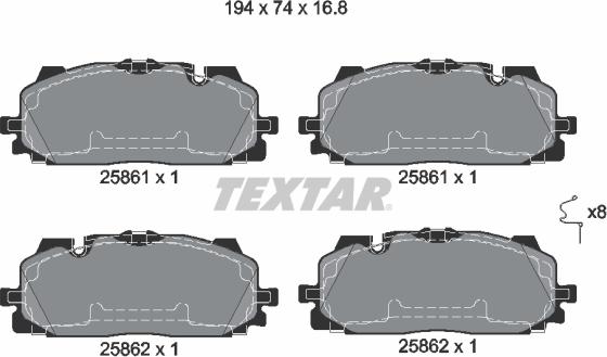 Textar 2586101 - Komplet Pločica, disk-kočnica www.molydon.hr