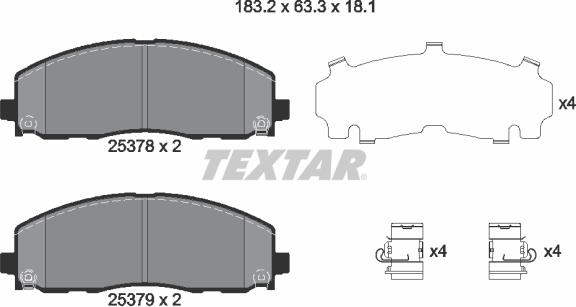 Textar 2537801 - Komplet Pločica, disk-kočnica www.molydon.hr