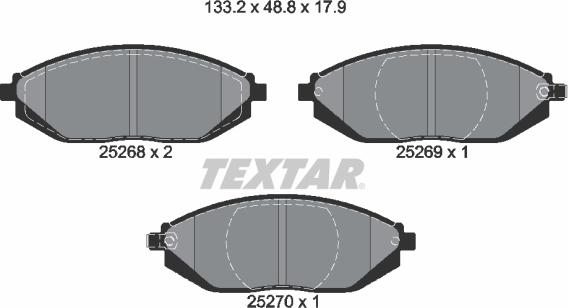 Textar 2526801 - Komplet Pločica, disk-kočnica www.molydon.hr