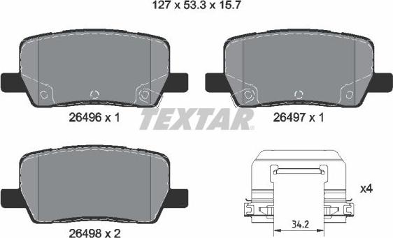 Textar 2649601 - Komplet Pločica, disk-kočnica www.molydon.hr