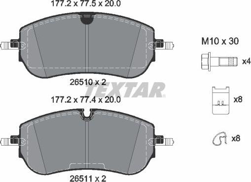 Textar 2651001 - Komplet Pločica, disk-kočnica www.molydon.hr