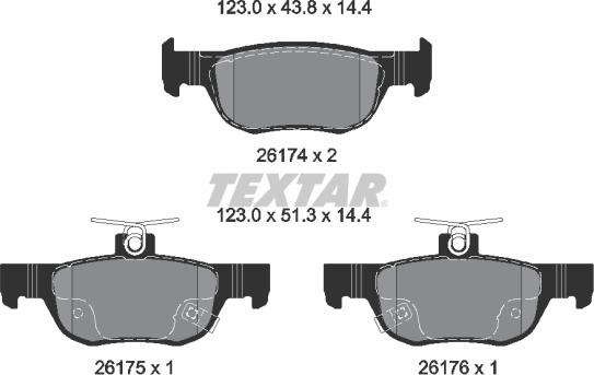 Textar 2617401 - Komplet Pločica, disk-kočnica www.molydon.hr