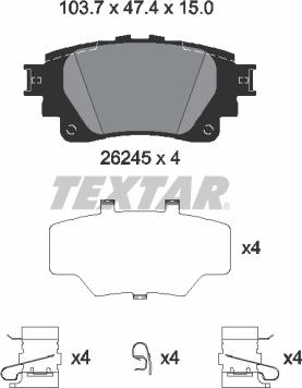 Textar 2624501 - Komplet Pločica, disk-kočnica www.molydon.hr