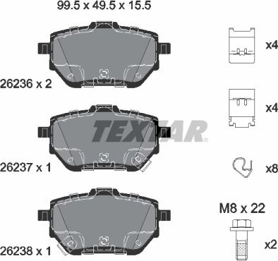 Textar 2623601 - Komplet Pločica, disk-kočnica www.molydon.hr