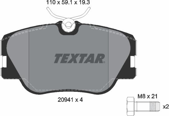 Textar 2094102 - Komplet Pločica, disk-kočnica www.molydon.hr