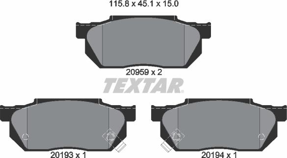 Textar 2095902 - Komplet Pločica, disk-kočnica www.molydon.hr