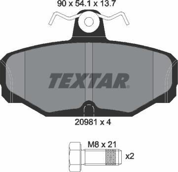 Textar 2098101 - Komplet Pločica, disk-kočnica www.molydon.hr