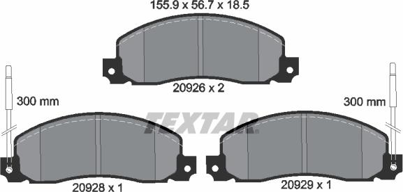 Textar 2092602 - Komplet Pločica, disk-kočnica www.molydon.hr