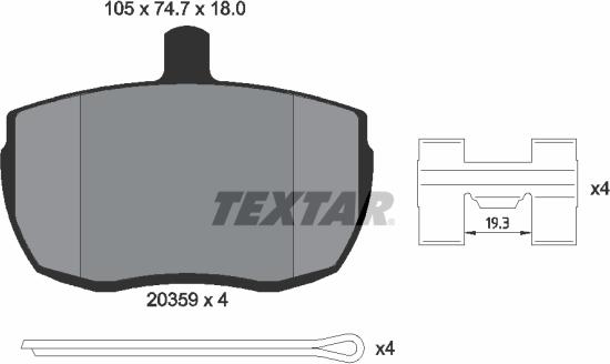 Textar 2035908 - Komplet Pločica, disk-kočnica www.molydon.hr