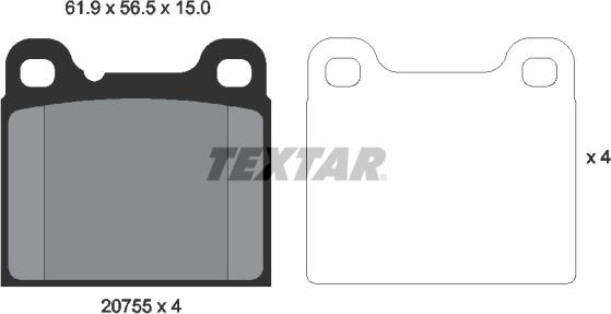 Textar 2075506 - Komplet Pločica, disk-kočnica www.molydon.hr