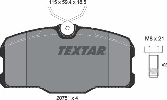 Textar 2075101 - Komplet Pločica, disk-kočnica www.molydon.hr