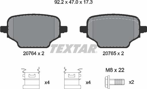 Textar 2076401 - Komplet Pločica, disk-kočnica www.molydon.hr