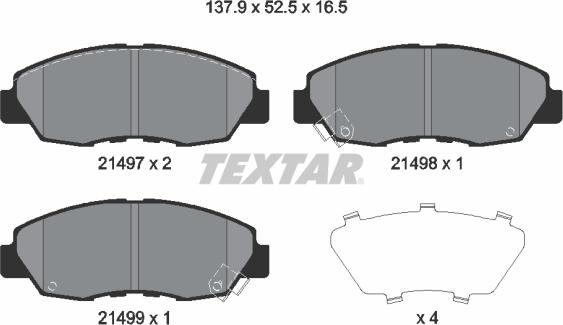 Textar 2149704 - Komplet Pločica, disk-kočnica www.molydon.hr