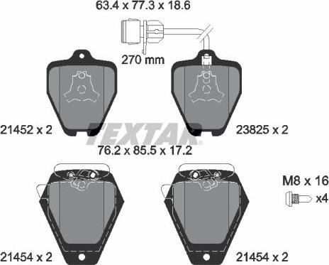 Textar 2145201 - Komplet Pločica, disk-kočnica www.molydon.hr