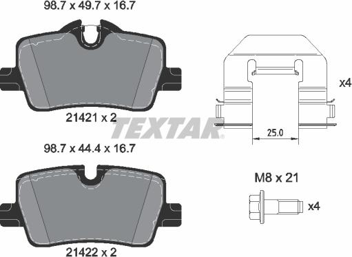 Textar 2142101 - Komplet Pločica, disk-kočnica www.molydon.hr