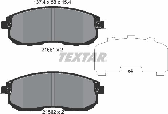 Textar 2156203 - Komplet Pločica, disk-kočnica www.molydon.hr