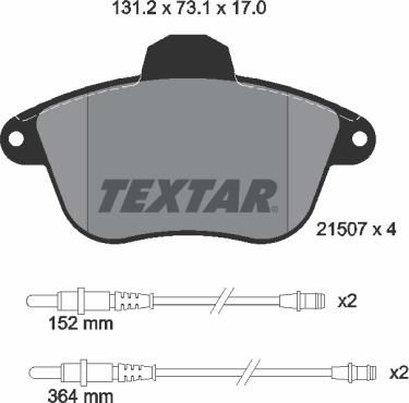 Textar 2150701 - Komplet Pločica, disk-kočnica www.molydon.hr