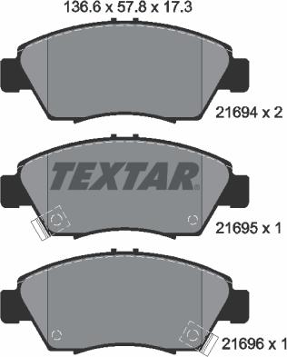 Textar 2169401 - Komplet Pločica, disk-kočnica www.molydon.hr