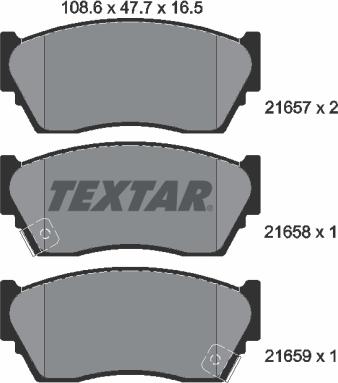 Textar 2165701 - Komplet Pločica, disk-kočnica www.molydon.hr