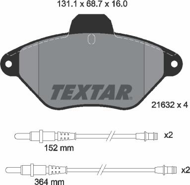 Textar 2163201 - Komplet Pločica, disk-kočnica www.molydon.hr