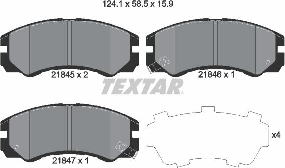 Textar 2184501 - Komplet Pločica, disk-kočnica www.molydon.hr