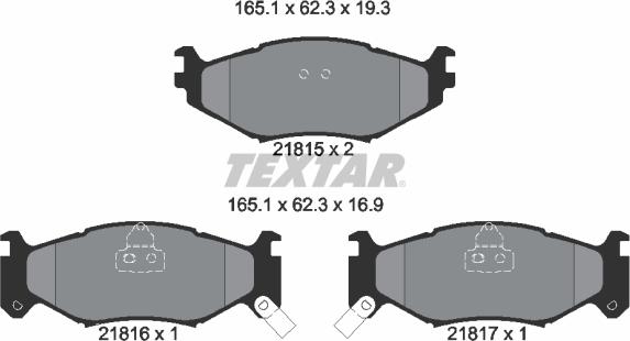 Textar 2181501 - Komplet Pločica, disk-kočnica www.molydon.hr