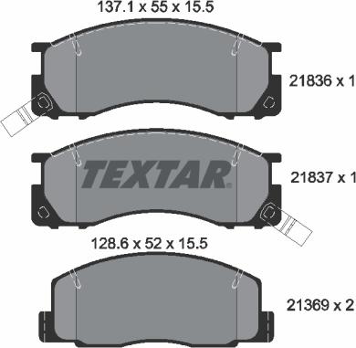 Textar 2183601 - Komplet Pločica, disk-kočnica www.molydon.hr