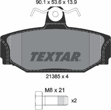 Textar 2138501 - Komplet Pločica, disk-kočnica www.molydon.hr