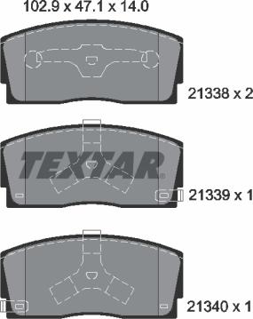 Textar 2133801 - Komplet Pločica, disk-kočnica www.molydon.hr