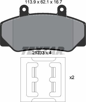 Textar 2123302 - Komplet Pločica, disk-kočnica www.molydon.hr