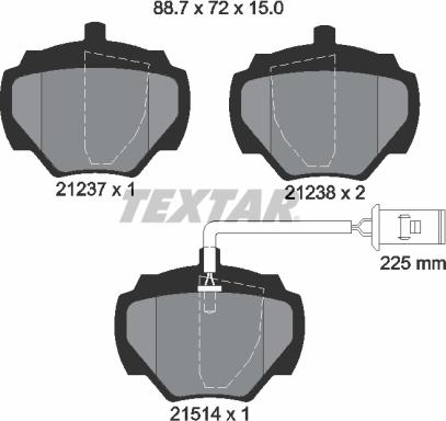 Textar 2123701 - Komplet Pločica, disk-kočnica www.molydon.hr