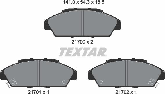 Textar 2170001 - Komplet Pločica, disk-kočnica www.molydon.hr