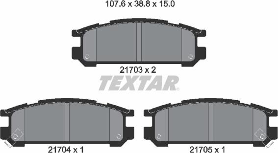 Textar 2170301 - Komplet Pločica, disk-kočnica www.molydon.hr