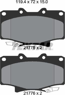 Textar 2177501 - Komplet Pločica, disk-kočnica www.molydon.hr